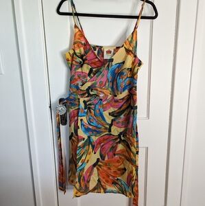 FARM Rio Anthropologie Banana Cover-Up Mini Wrap Dress